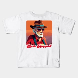 Merle Haggard / Retro Country Music Fan Design Kids T-Shirt